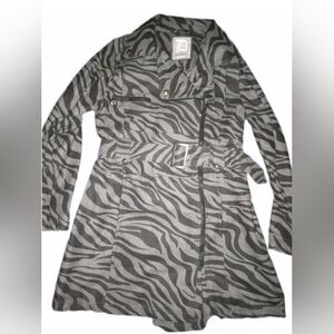 DOLLHOUSE  "Midnight Zebra"  *LIMITED* Moto Coat In  Black & Gray NWT